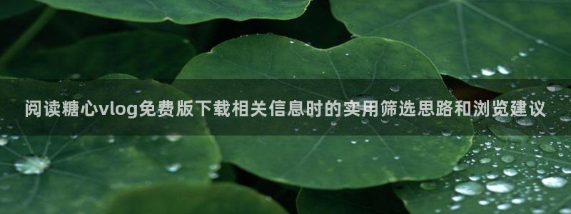 糖心vlogapp下载官网:阅读糖心vlog免费版下载相关信息时的实用筛选思路和浏览建议