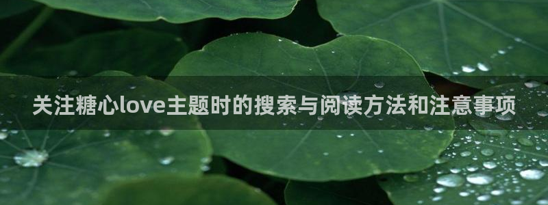糖心原创：关注糖心love主题时的搜索与阅读方法和注意事项