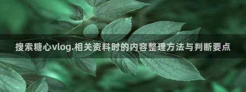 糖心视频破解版:搜索糖心vlog.相关资料时的内容整理方法与判断要点